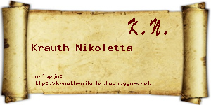 Krauth Nikoletta névjegykártya
