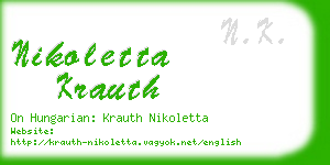 nikoletta krauth business card